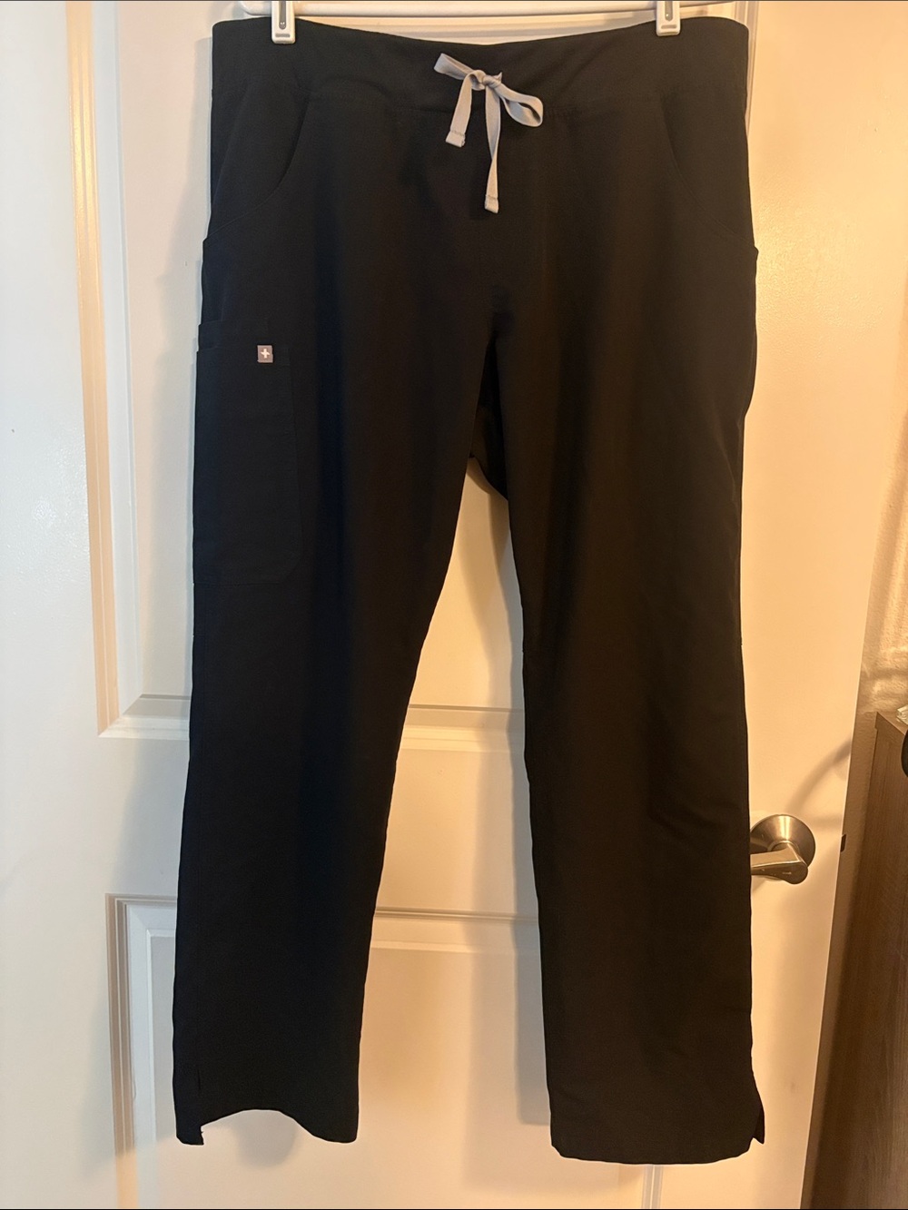 Figs Kade Cargo Black Straight-Leg Scrub Pants- Marking on backside